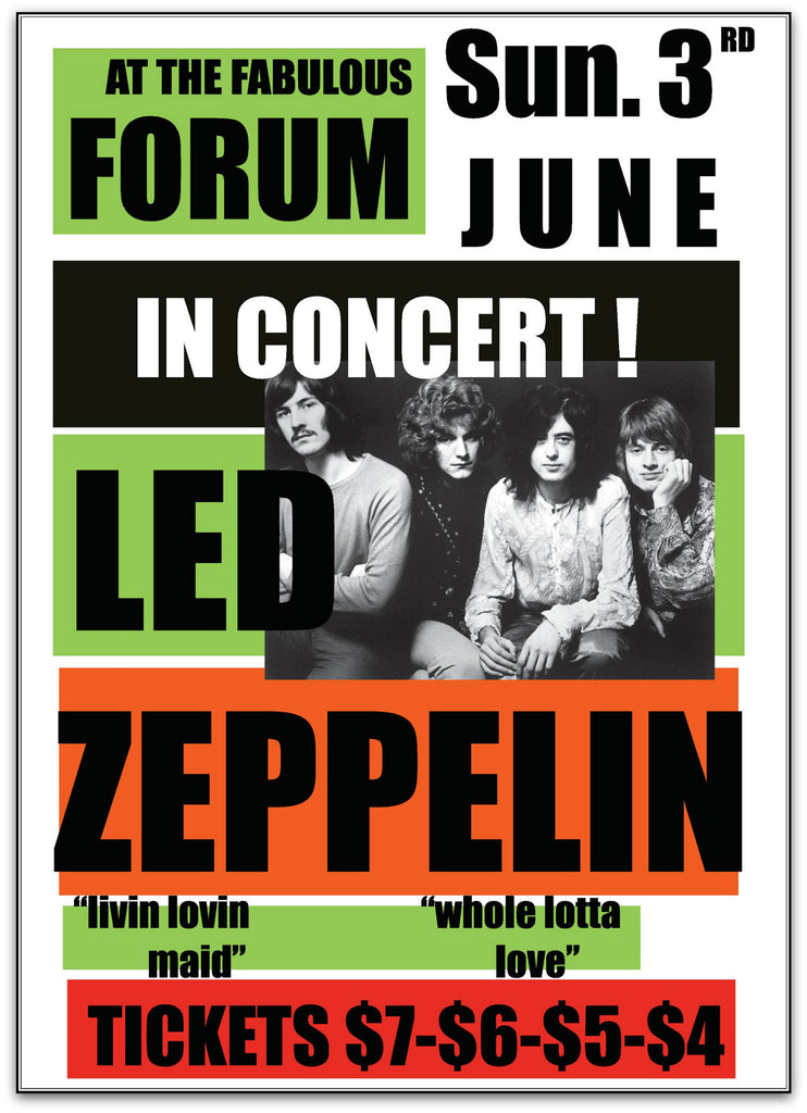 Led Zeppelin (Los Angeles, 1973), Band Posters - French Paper Art Club