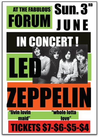 Led Zeppelin (Los Angeles, 1973), Band Posters - French Paper Art Club