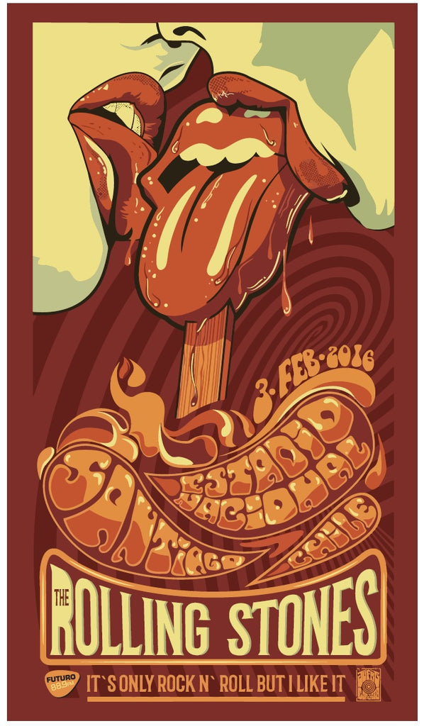 The Rolling Stones (Santiago, 2016), Band Posters - French Paper Art Club