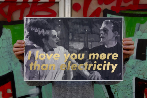 I love you more than electricity, Tind Silkscreen - French Paper Art Club